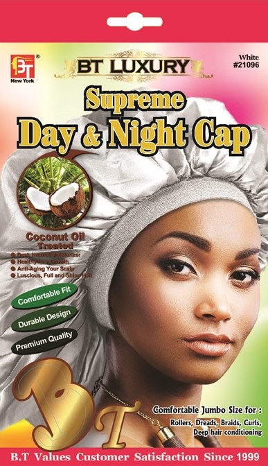 LUXURY WOMEN DAY & NIGHT CAP - COCONUT OIL TREATED - (WHITE) 